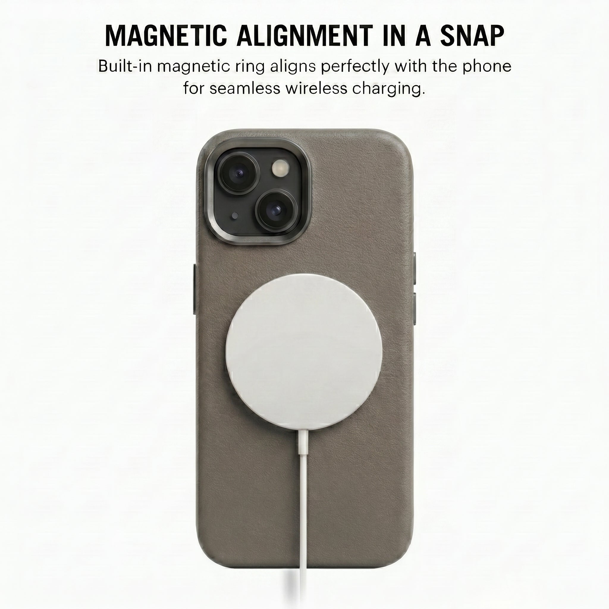 THE AVARAN Classic Pebble Leather Case - iPhone 15.
