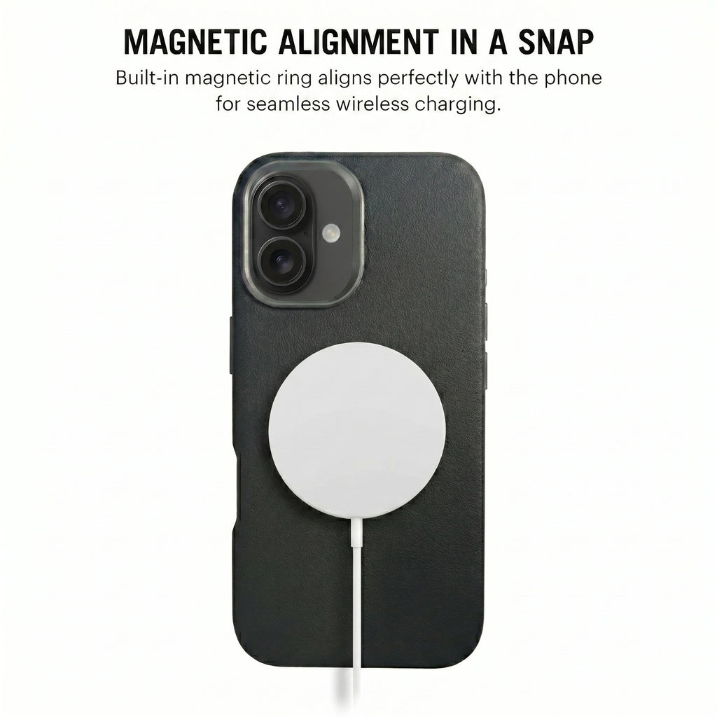 THE AVARAN Classic Pebble Leather Case - iPhone 16 plus.
