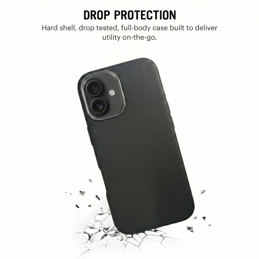THE AVARAN Classic Pebble Leather Case - iPhone 16 plus.