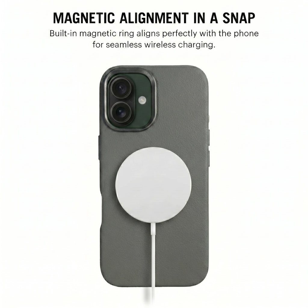 THE AVARAN Classic Pebble Leather Case - iPhone 16 plus.