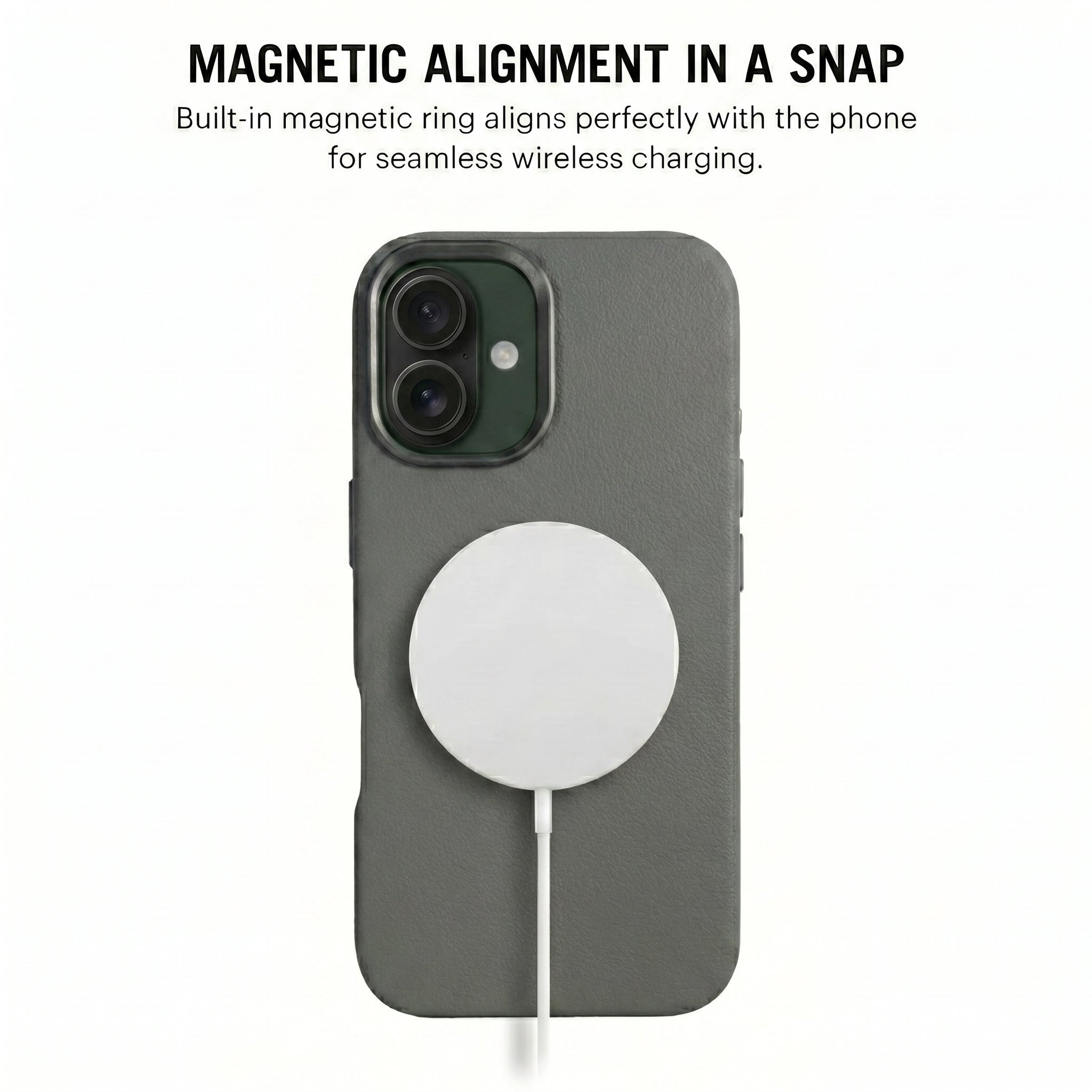 THE AVARAN Classic Pebble Leather Case - iPhone 16 plus.