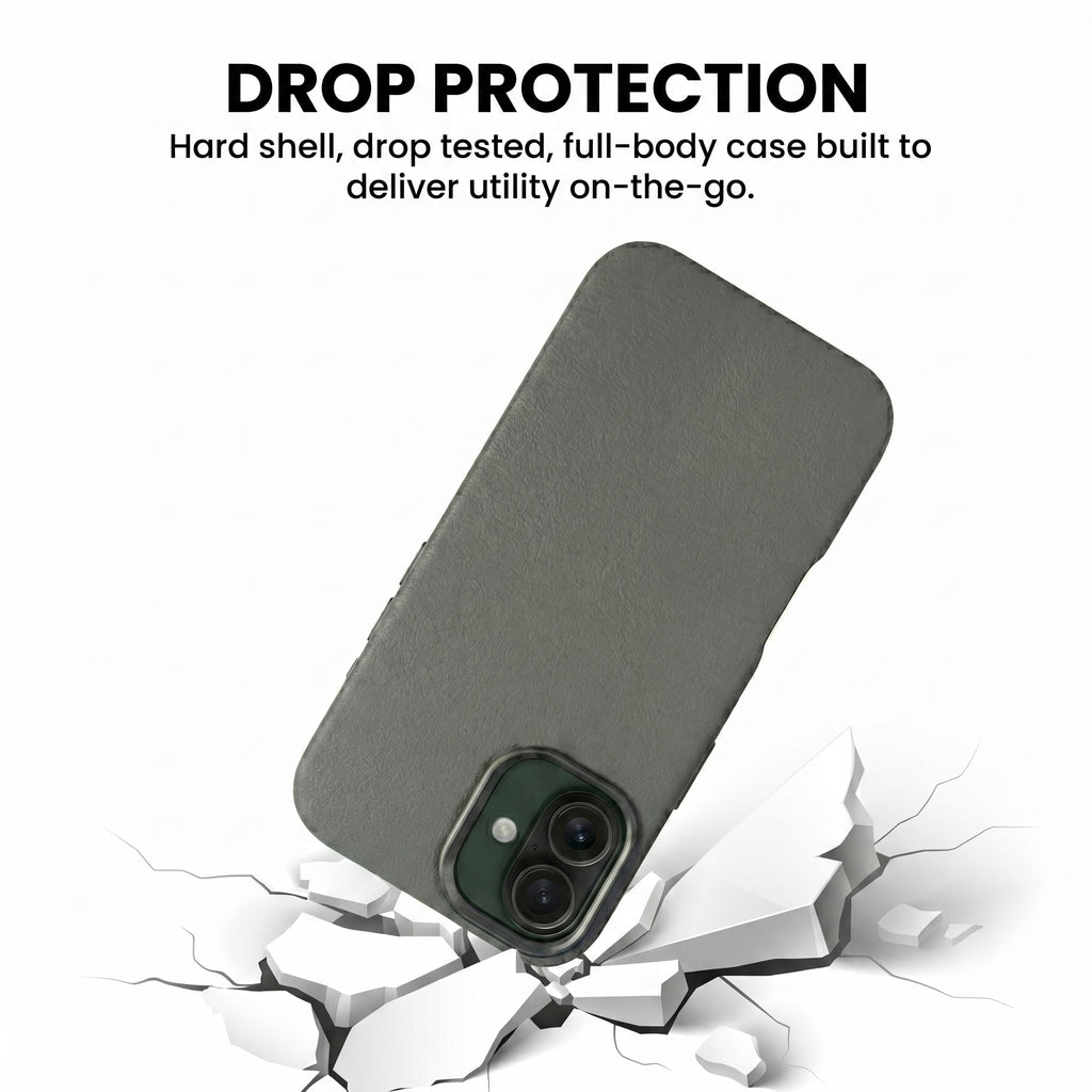 THE AVARAN Classic Pebble Leather Case - iPhone 16 plus.