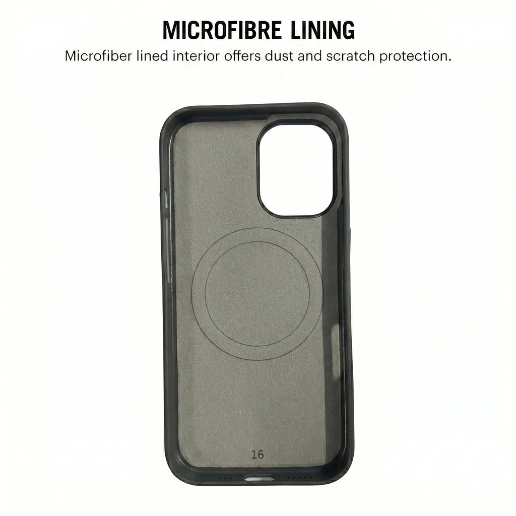THE AVARAN Classic Pebble Leather Case - iPhone 16 plus.