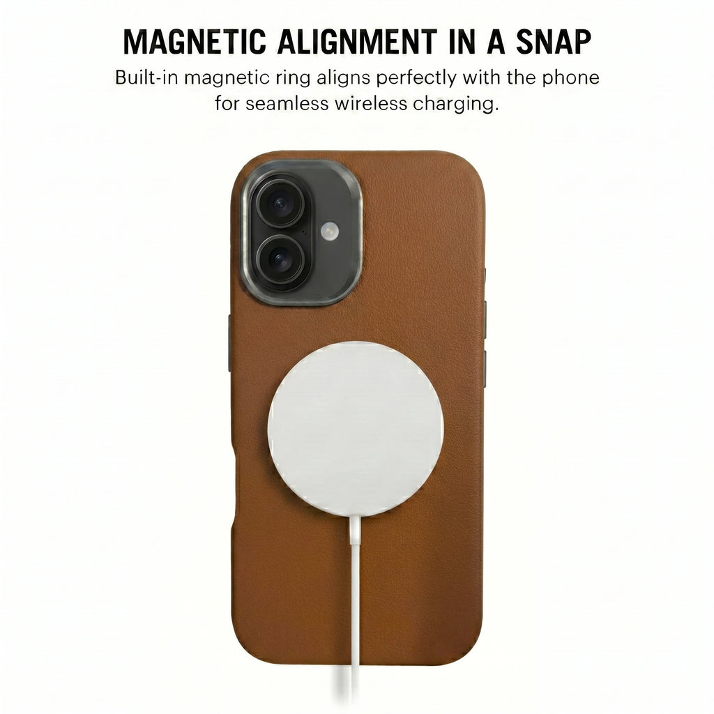 THE AVARAN Classic Pebble Leather Case - iPhone 16 plus.