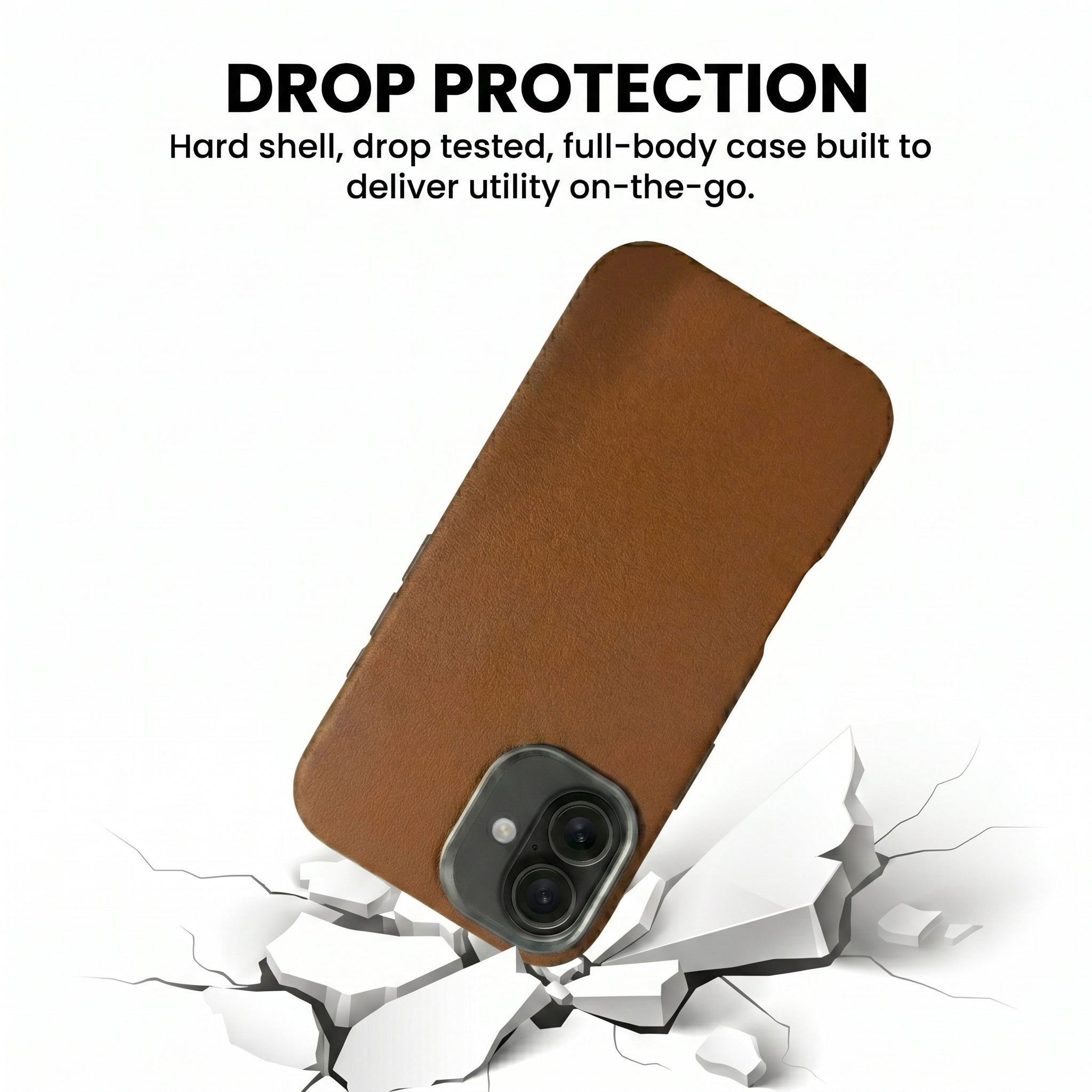 THE AVARAN Classic Pebble Leather Case - iPhone 16 plus.